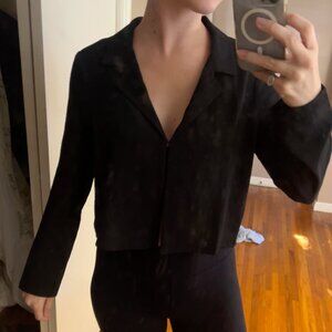 Lola Grace Silky Open Front Collared Shirt